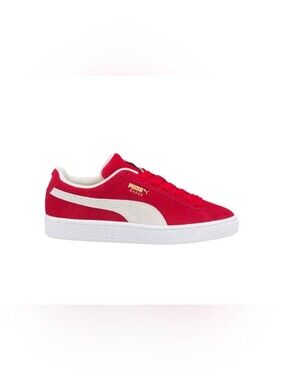Puma Kids' Suede Sneaker in Red with White Stripe